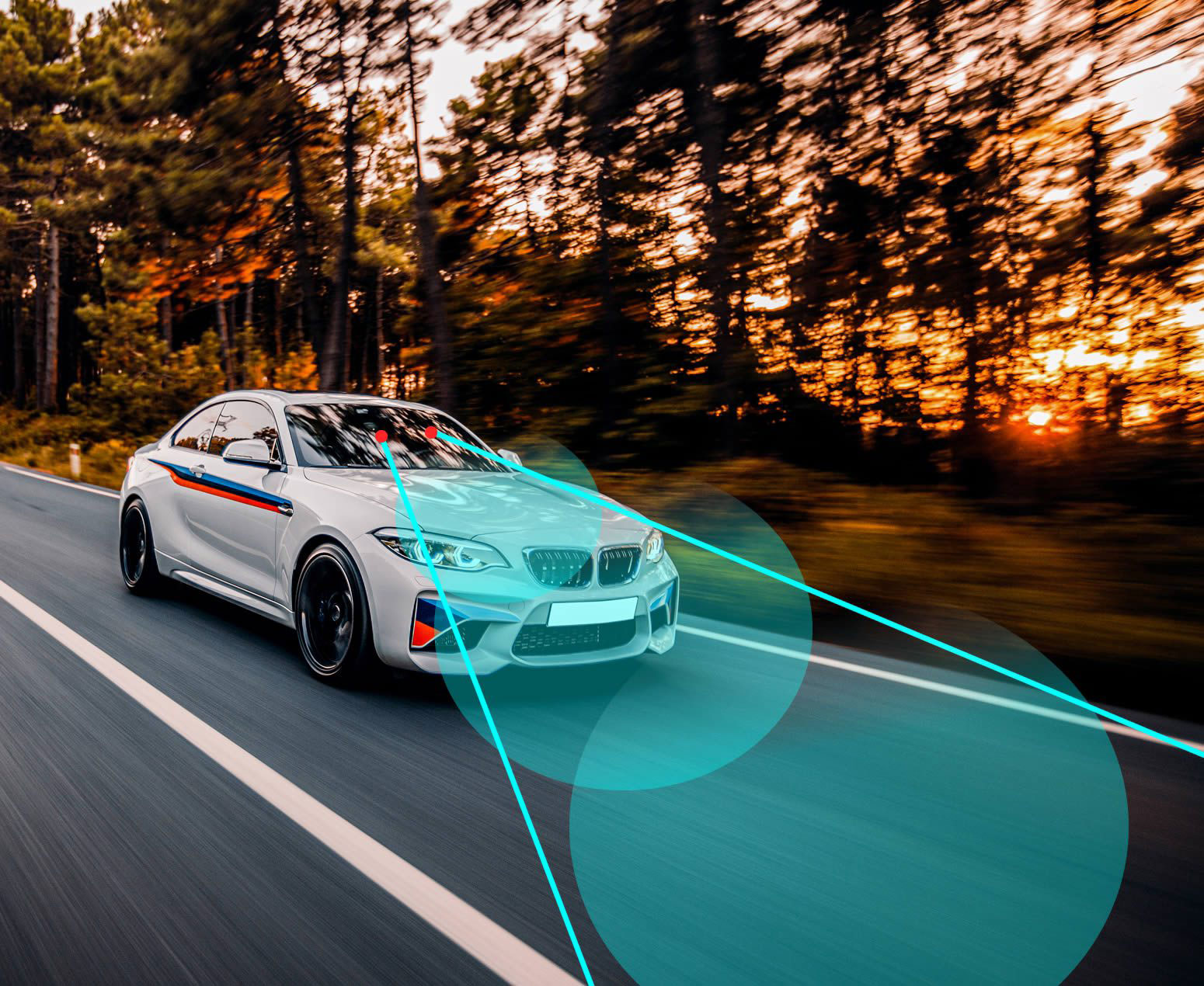 Windshield camera and calibration target in the bay